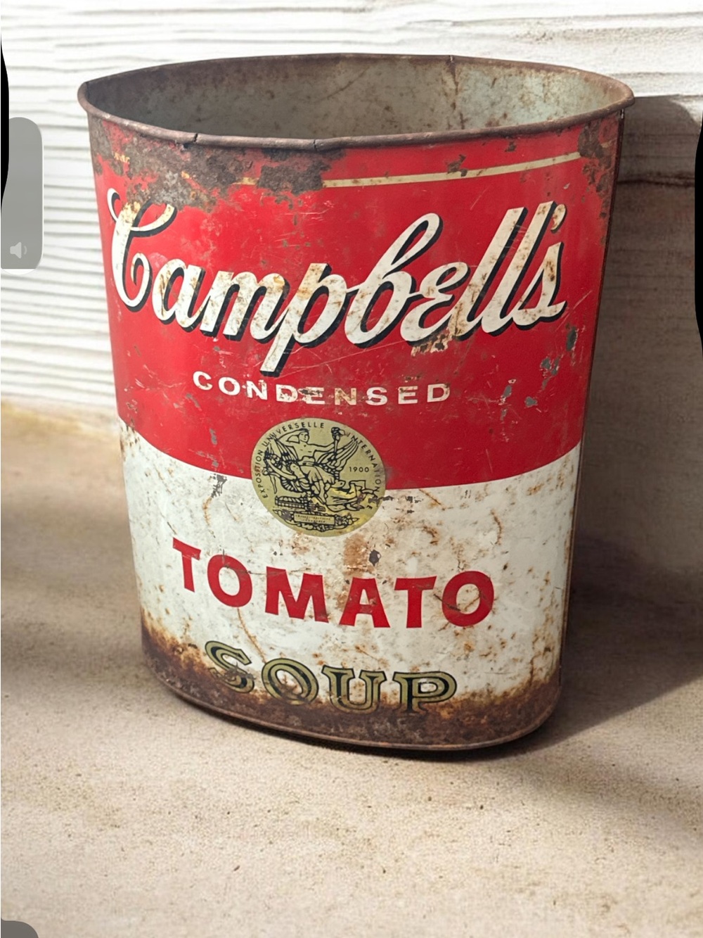 Campbell Soup Decorative Tomato Tin trash can